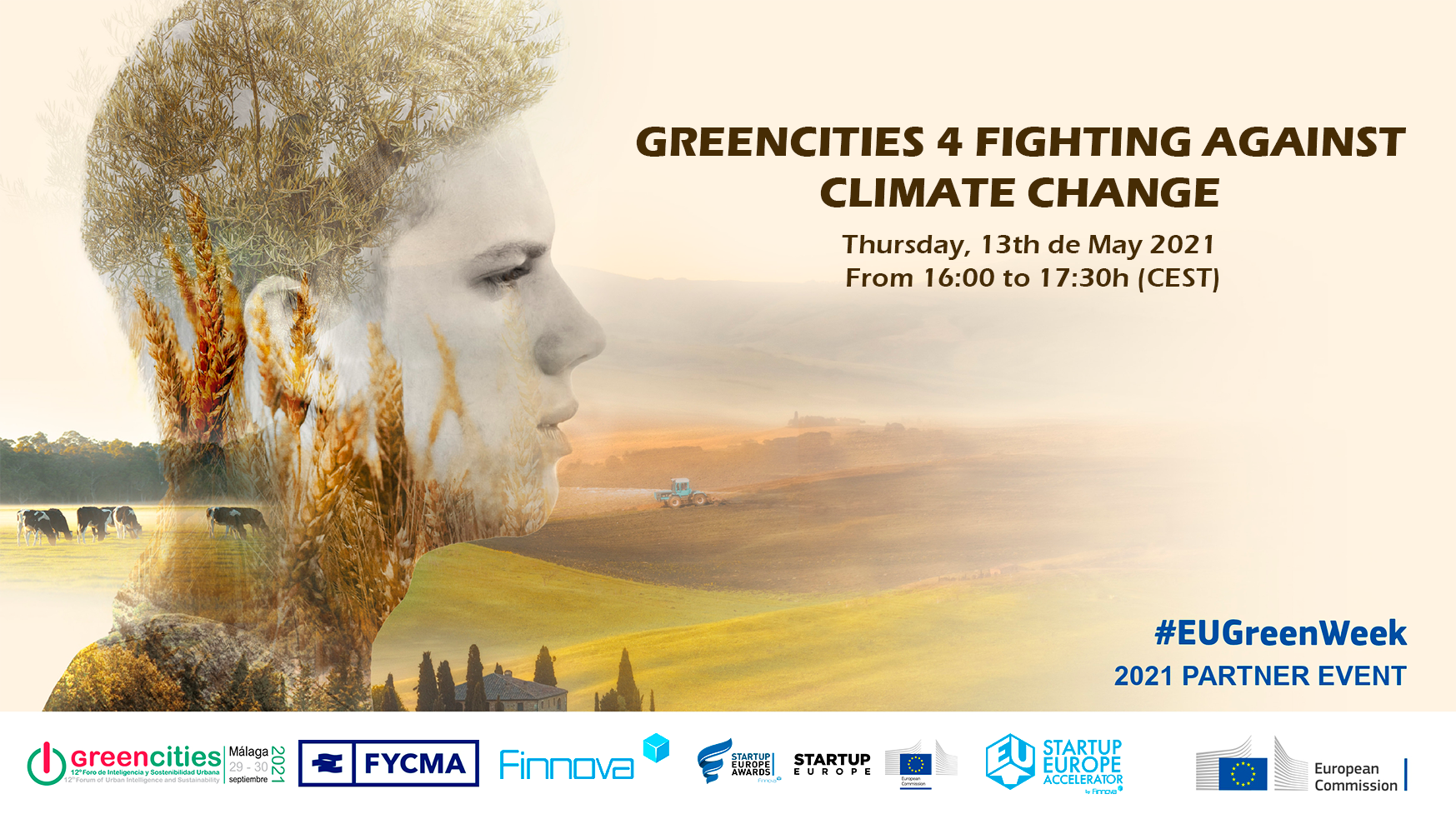 Banner de “Greencities 4 Fighting Against Climate Change”, un evento online desarrollado en el marco de la EU Green Week