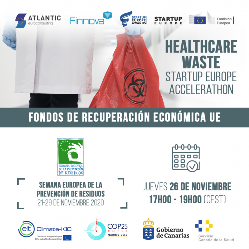 HealthCare Waste Startup Europe Accelerathon: el evento que visibilizará los problemas actuales de los residuos sanitarios en el marco de la #EWWR