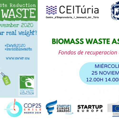 Se celebra con éxito el evento online “Los residuos de biomasa como recurso” dentro de la Semana Europea para la Reducción de Residuos (EWWR)