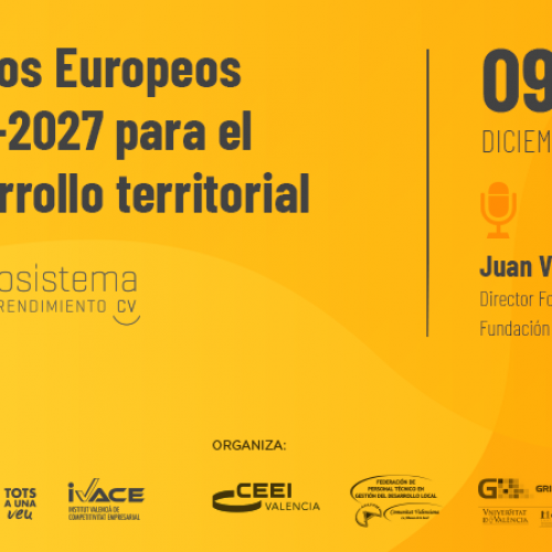 RECORDATORIO | Hoy tienes una cita con el evento: «Fondos Europeos 2021-2027 para el desarrollo territorial»